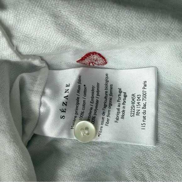 Sézane Tomboy Shirt, Embroidered Hearts - Picture 5 of 8